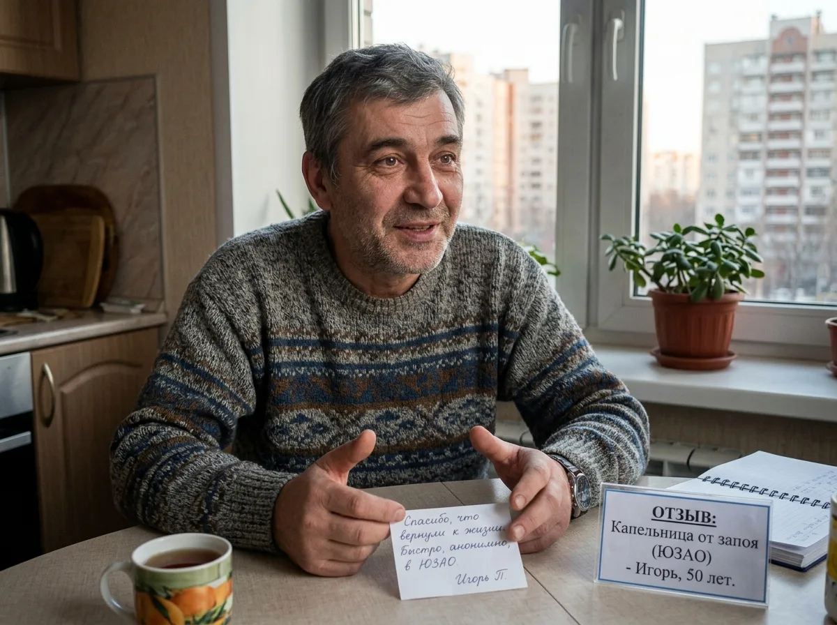 Фото клиента Игоря, мужчина пятидесяти лет, отзыв о капельнице от запоя в ЮЗАО